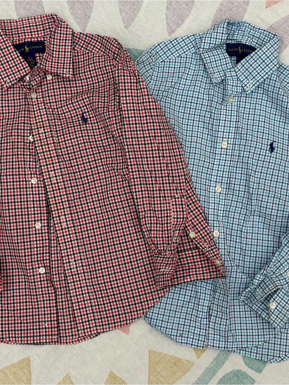 2 Ralph Lauren boy’s Red Checked Button-Down Shirts